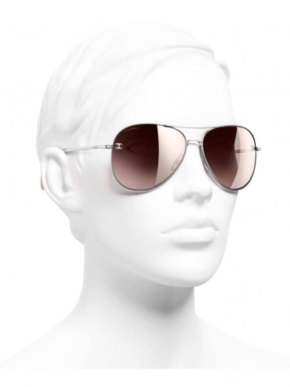 Chanel Pink Mirror Aviator Sunglasses